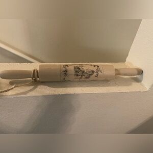 Decorative Painted Rolling Pin with added Transfer Vintage Design.